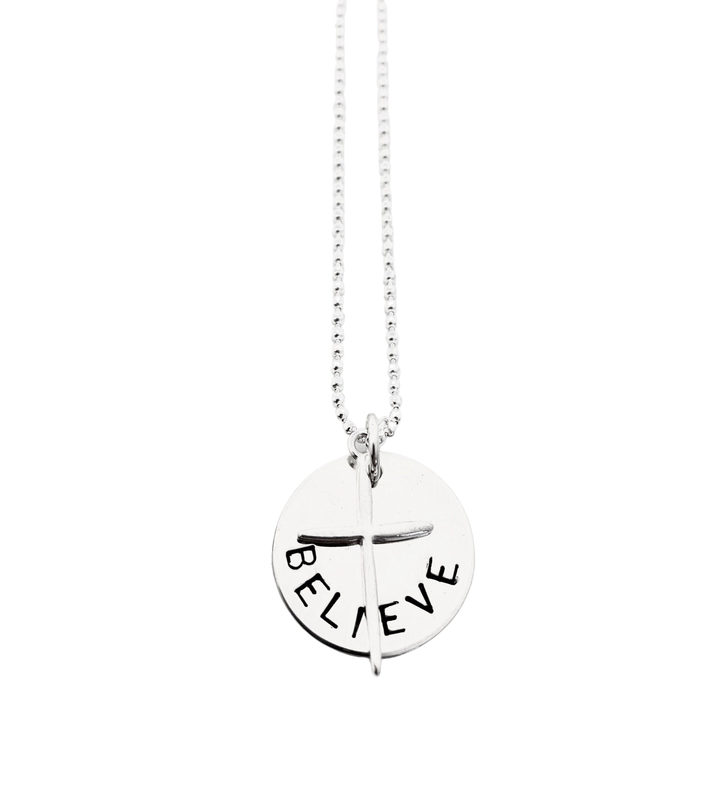Believe Cross Pendant Necklace main image 1