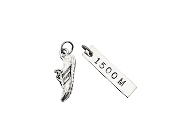 Sterling Silver Running Shoe Pendant Track Cleats Spikes Charm Solid 925 Italy Sterling Silver Running Shoe Pendant Track Cleats Spikes Charm Solid 925 Italy