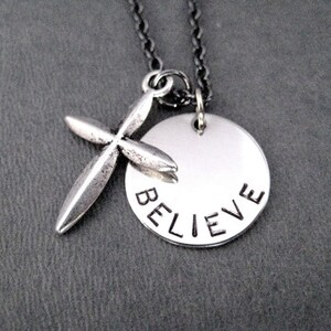 CROSS BELIEVE Round Pendant Necklace Inspirational Faith Necklace on ...