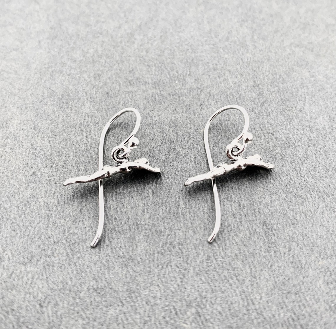 SWIMMER Earrings Swimmer Girl Sterling Silver Swimming Etsy