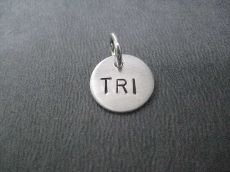 Sterling Silver TRI Choose either Tri 70.3 or 140.6 1 Add On Triathlon Charm ONE 70.3 or 140.6 Hand Stamped Charm