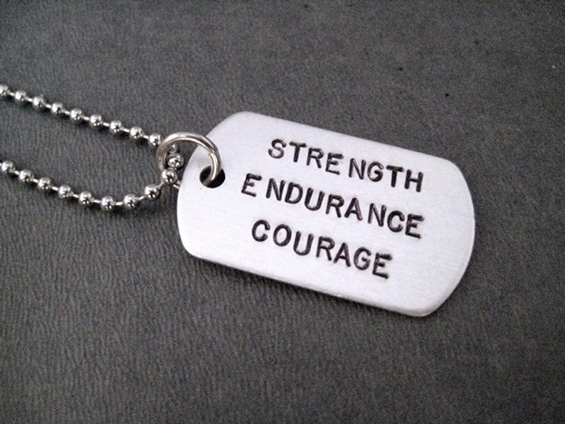 STRENGTH Endurance Courage Dog Tag / Bag Tag / Key Chain - Etsy