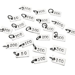 Goal Charm - Mile Club - ONE (1) 50, 100, 200, 300, 400, 500, 600, 700, 800, 900 or 1000 Nickel Silver Pendant with Gunmetal Jump Ring Only