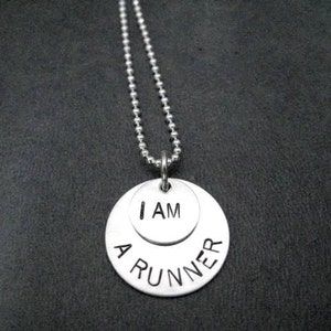 I AM A RUNNER Sterling Silver Running Necklace 16, 18 or 20 inch Sterling Silver Ball Chain Running Jewelry Runner Necklace Run Life image 2