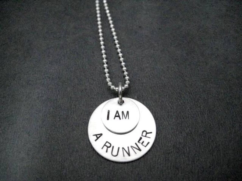 I AM A RUNNER Sterling Silver Running Necklace 16, 18 or 20 inch Sterling Silver Ball Chain Running Jewelry Runner Necklace Run Life image 2