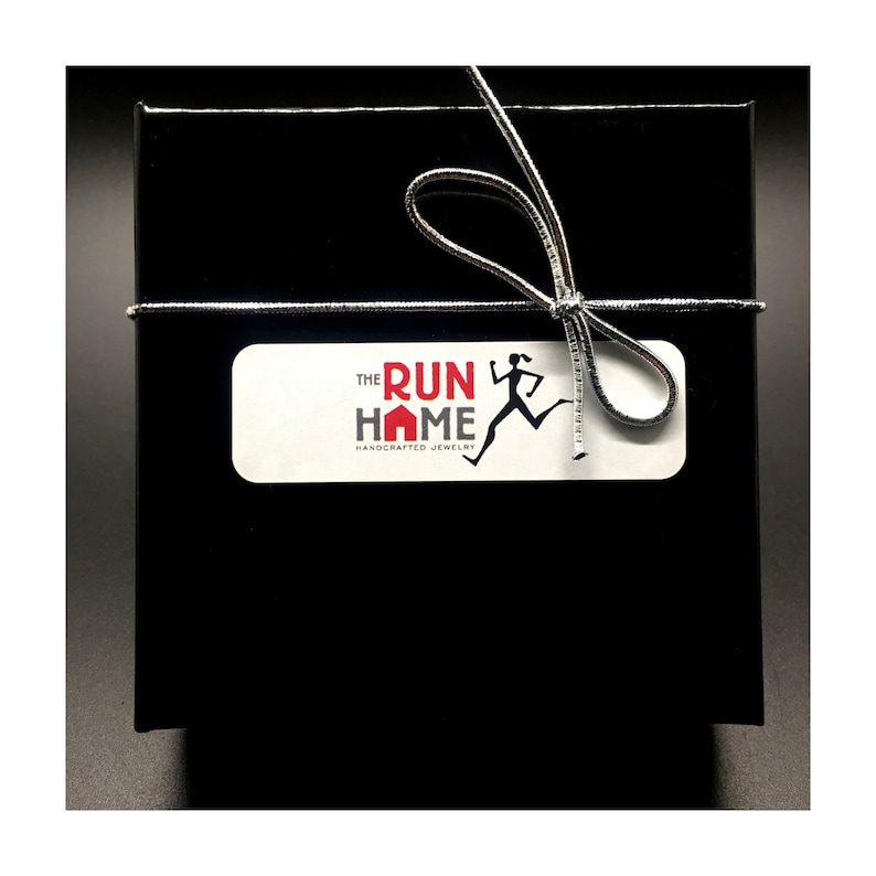 Choose Crystal I RUN THE WORLD with Race Month Crystal Charm on Sterling Silver Flat Cable Chain Pewter Running Shoe Pewter Earth Charm