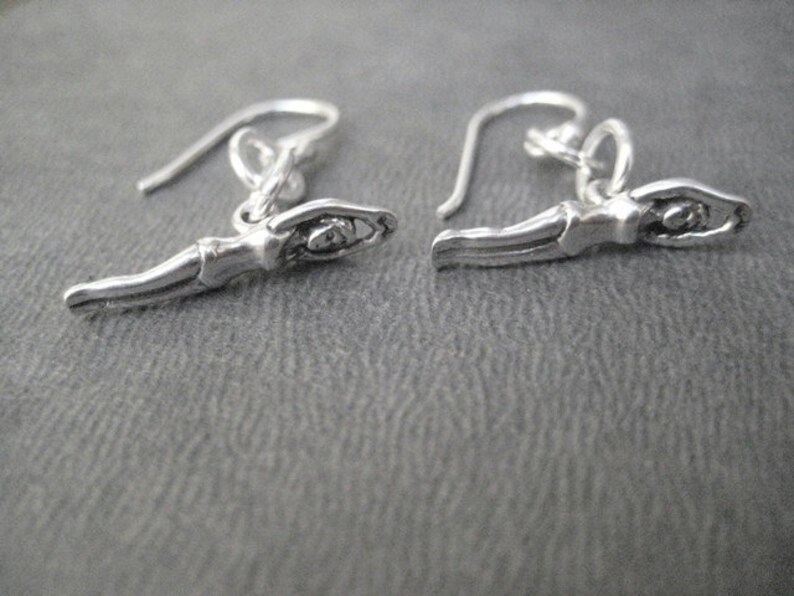 SWIMMER Earrings Swimmer Girl Sterling Silver Swimming Etsy
