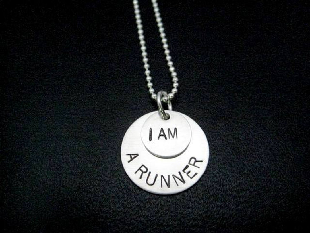 I AM A RUNNER Sterling Silver Running Necklace 16, 18 or 20 Inch