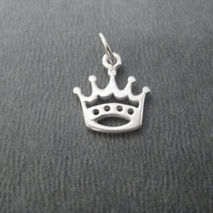 PRINCESS CROWN Sterling Silver Charm - Add On Charm - Crown Charm - Diva Charm - Princess Charm - Queen Charm - Princess Bracelet Charm