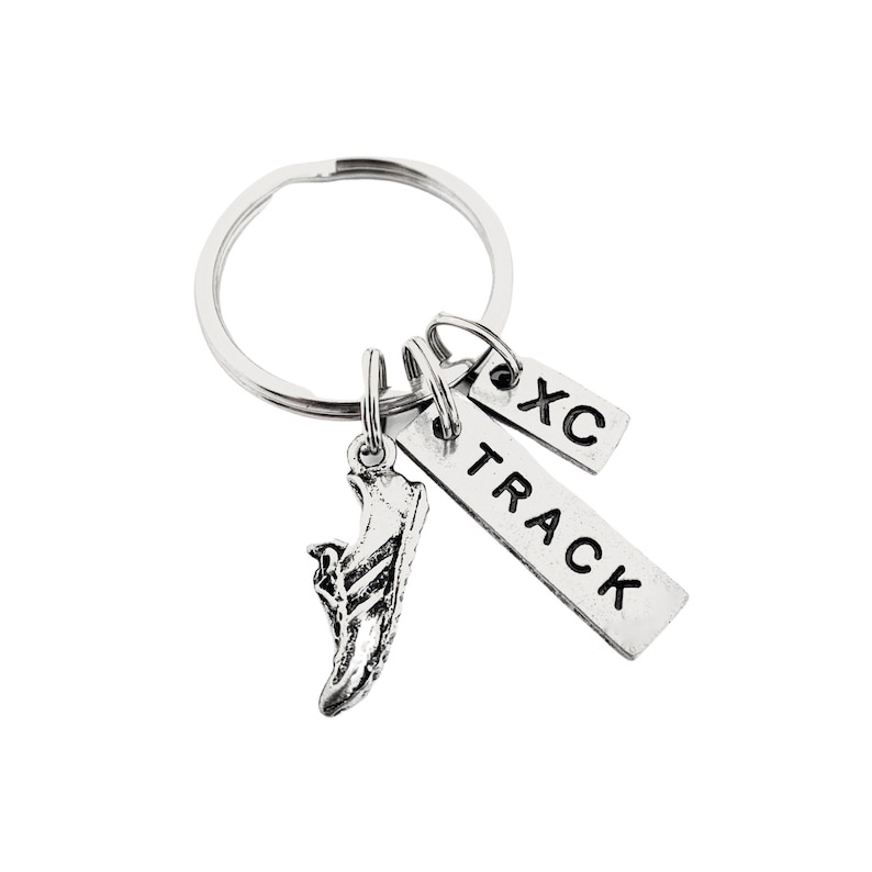 Run TRACK XC Pewter Key Chain / Bag Tag Running Shoe Charm Etsy