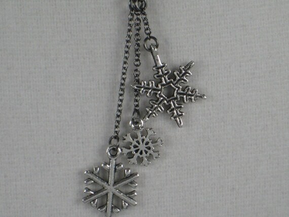 Items similar to LET it SNOW - Snowflake Necklace - Celebrate the ...