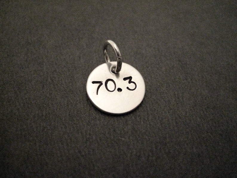 Sterling Silver TRI Choose either Tri 70.3 or 140.6 1 Add On Triathlon Charm ONE 70.3 or 140.6 Hand Stamped Charm