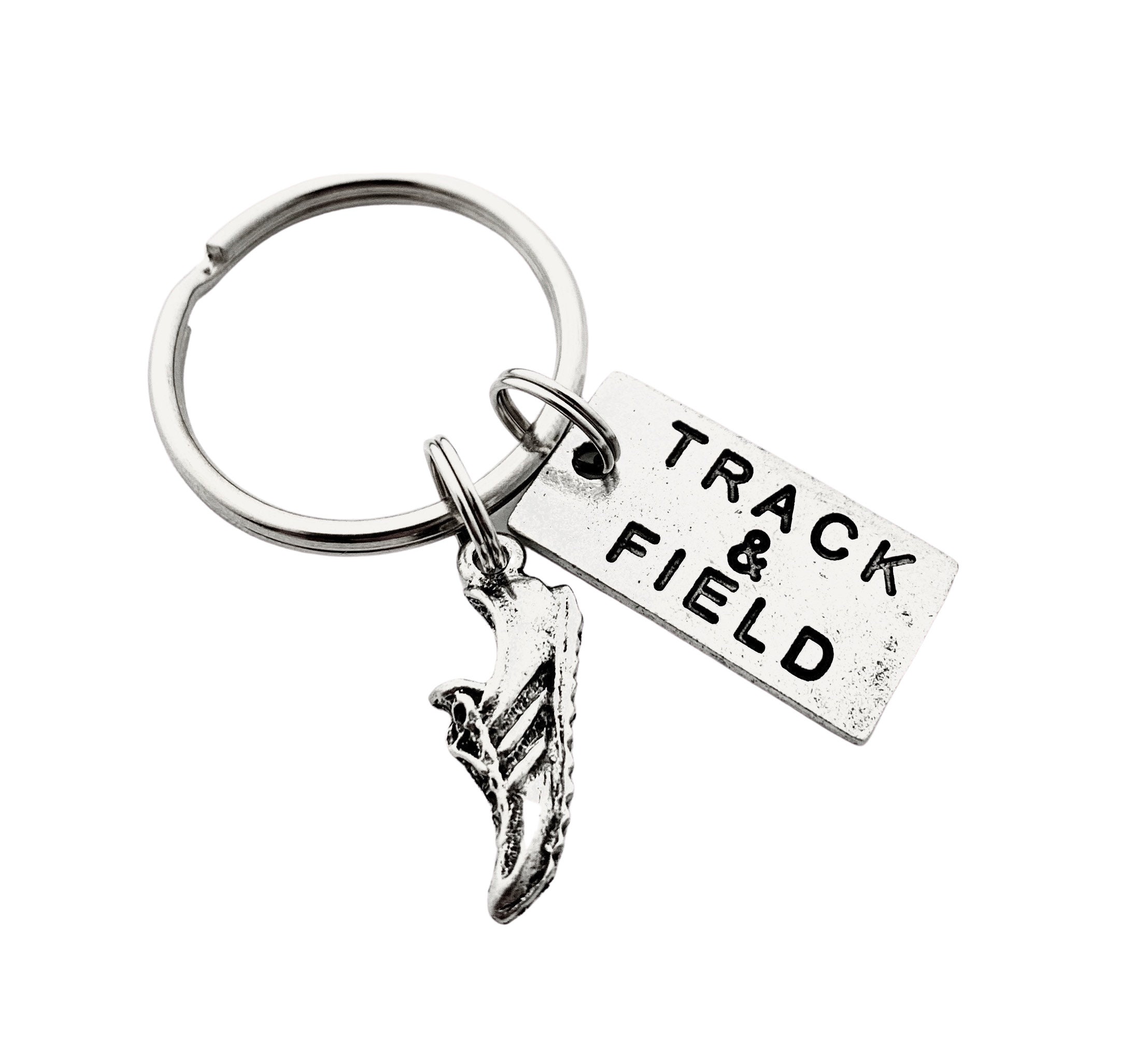 Track Key Ring TRACK & FIELD Pewter Key Chain / Bag Tag - Ball Chain or Key Ring ...