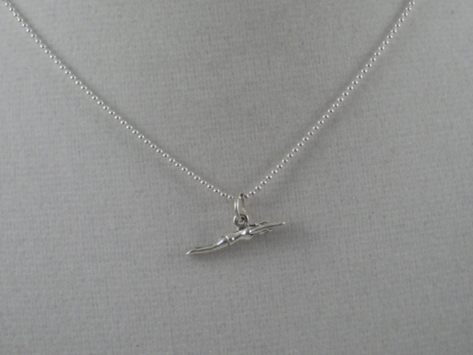 SWIMMING GIRL Sterling Silver Necklace 16, 18 or 20 Inch Sterling
