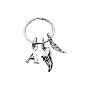I Run. I Fly. Small Wing Key Chain Pewter Initial Pewter - Etsy