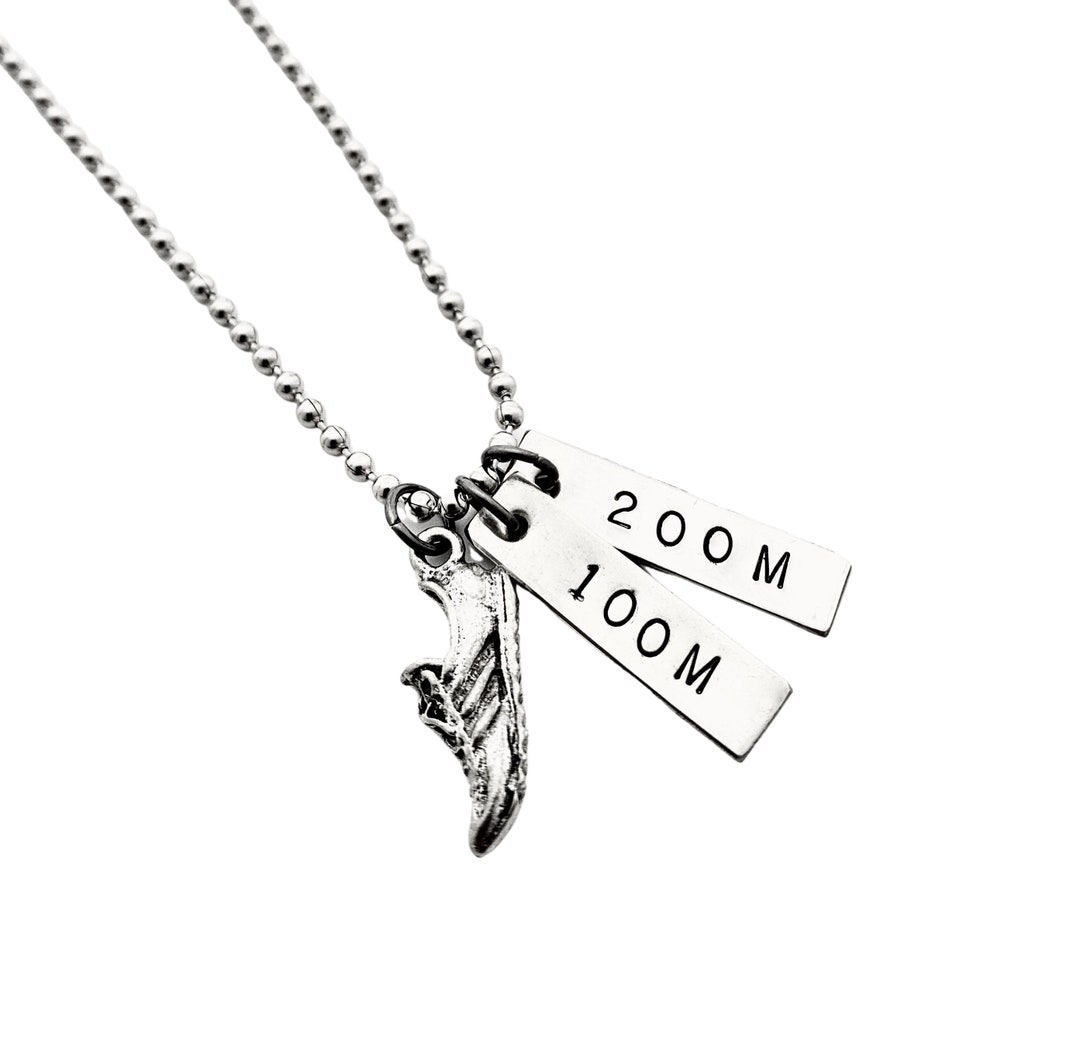 2 TRACK EVENTS Necklace/bracelet/key Chain/bag Tag on Stainless Steel