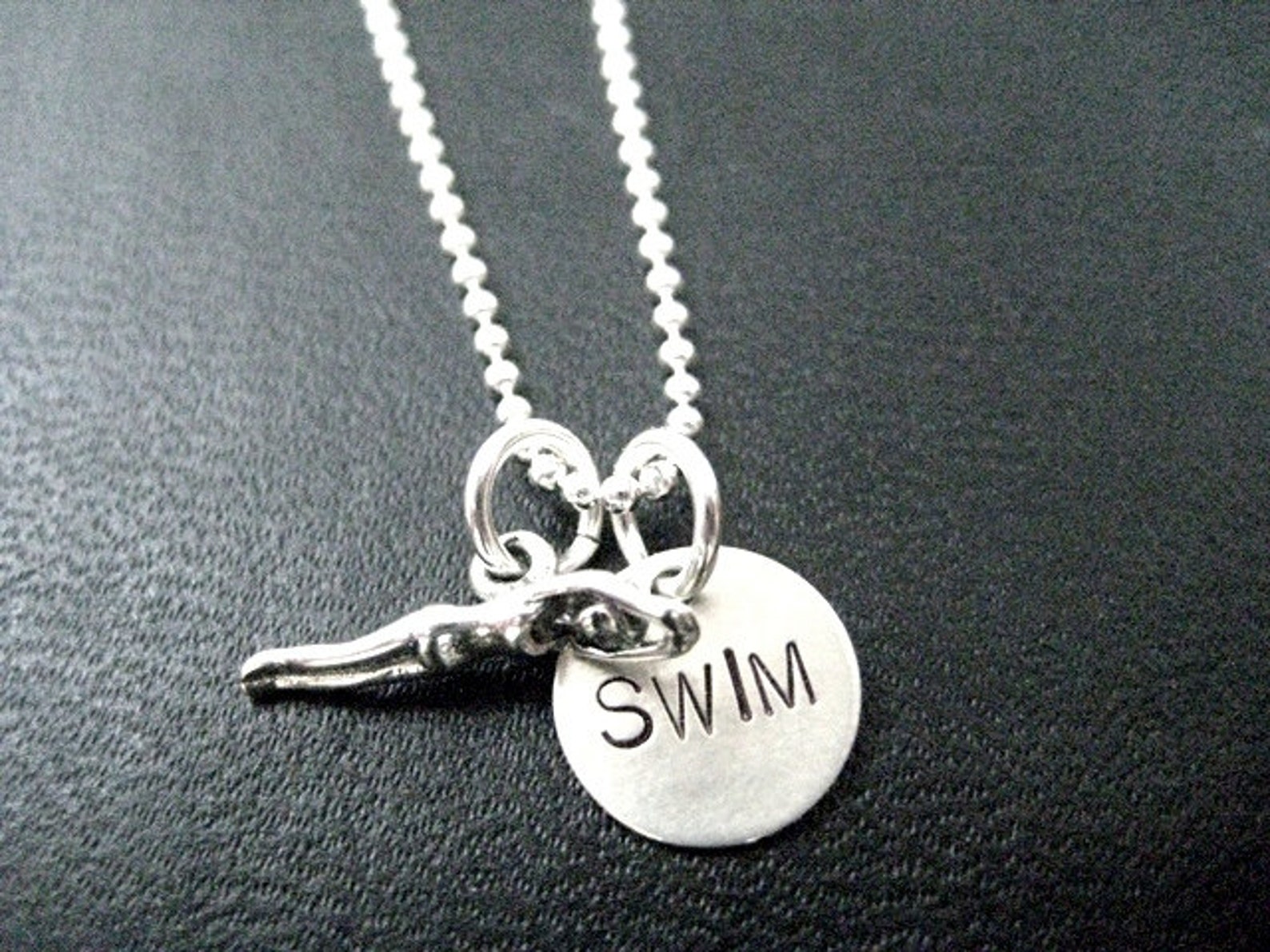 SWIM GIRL SWIM Sterling Silver Swimming Jewelry 16 18 or Etsy