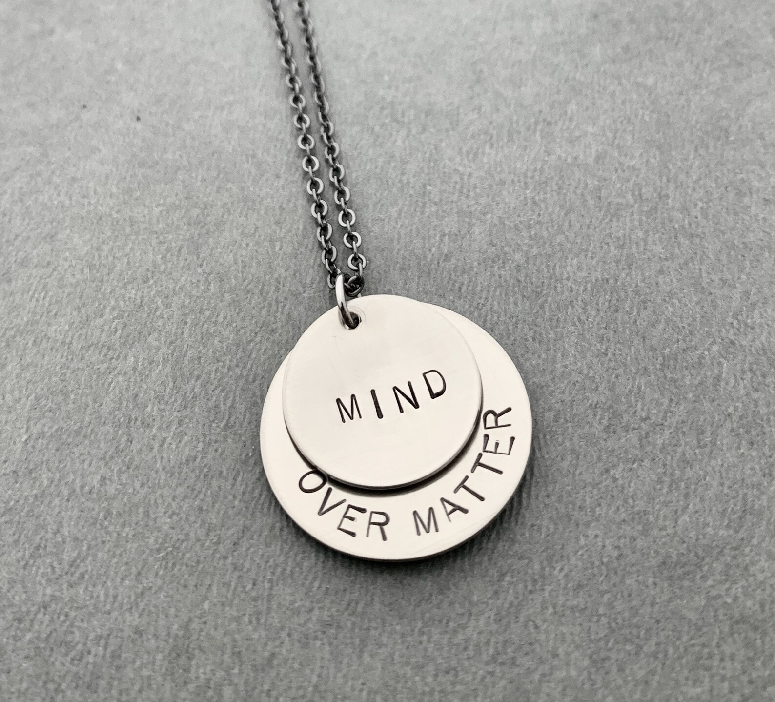 MIND OVER MATTER Double Pendant Necklace Inspirational / Etsy