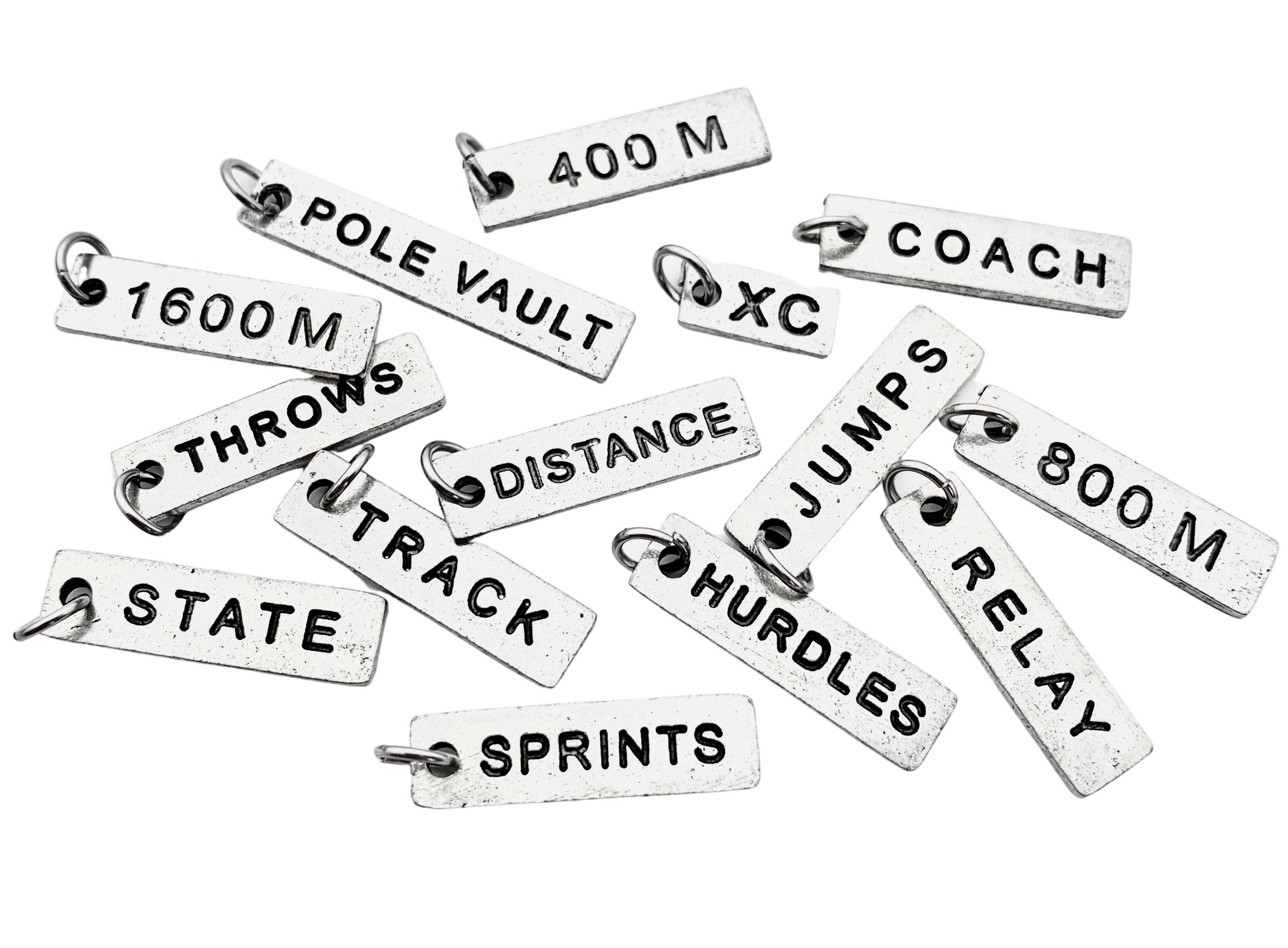 Track Key Ring TRACK & FIELD Pewter Key Chain / Bag Tag - Ball Chain or Key Ring ...
