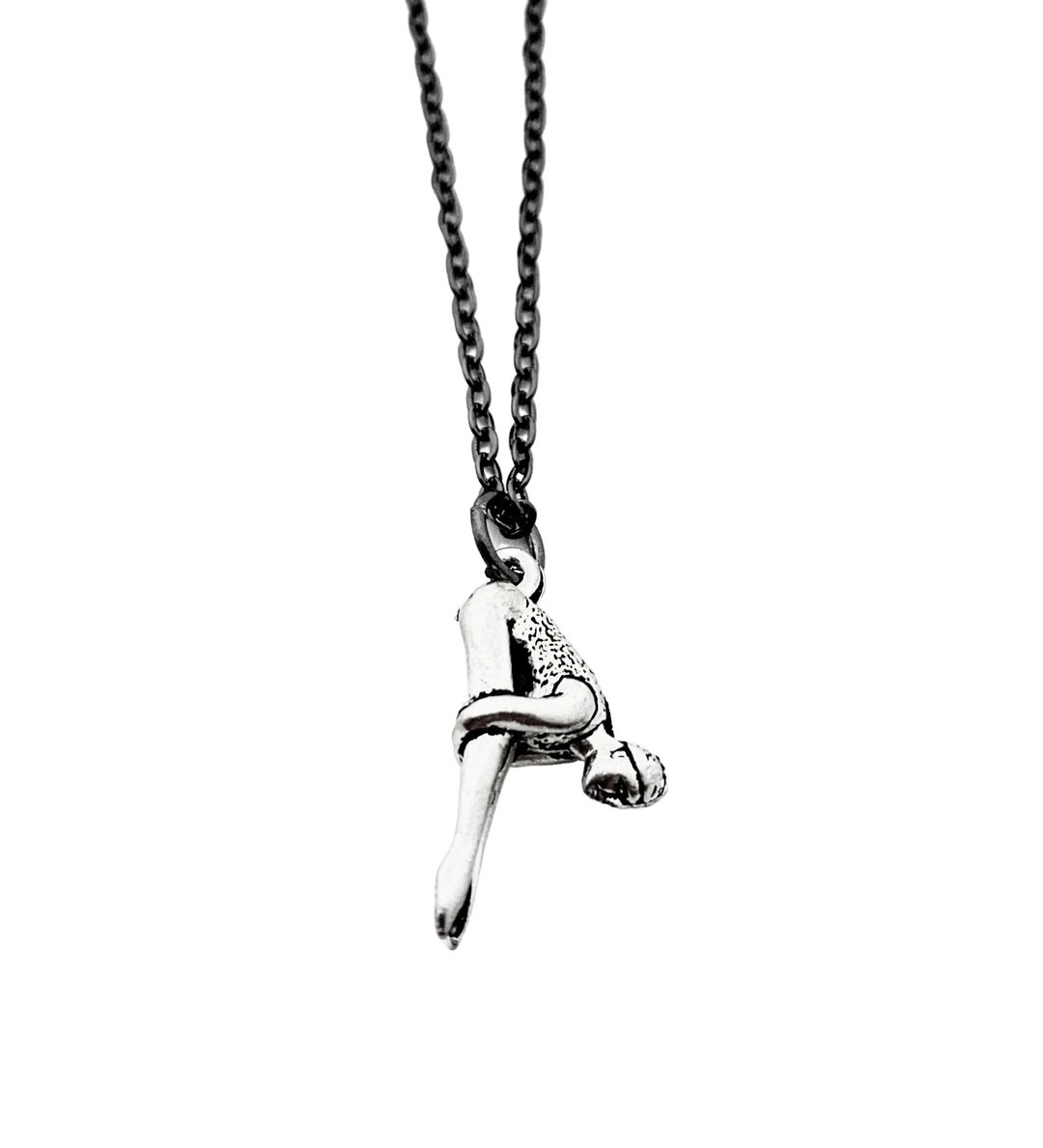 DIVE JUST DIVE Necklace Diving Necklace on 18 Inch Gunmetal Chain Diver Jewelry Dive Team Coach