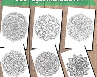 Mandala Coloring Book Printable PDF for Adults Relaxing Coloring Pages Mindfulness Activity Instant Download