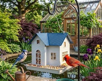 Solar Bird Feeder with LED Lantern, Hanging Metal Bird Feeder Outdoor Garden Decor, Bird Lover Gift for Mom Patio Yard