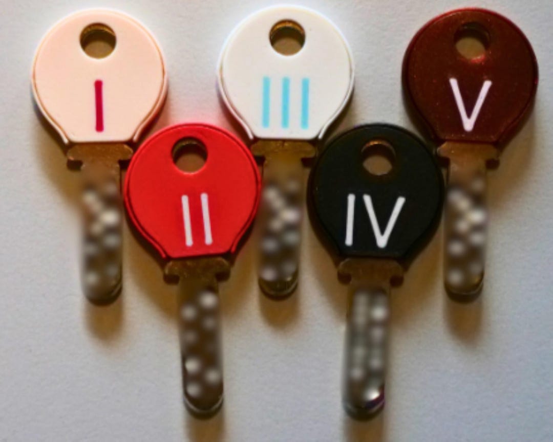 Roman Number Key Identifier Set I - V (5 Pcs) | Recycled PLA Swiss Made ...