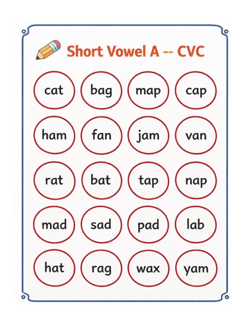 CVC Short Vowel Bundle | Printable CVC Word Posters + Worksheets ...