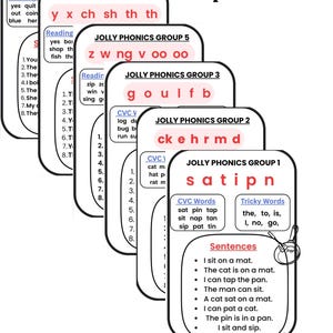 Phonics Group 1 to 7 Words List and Reading Practice - Etsy