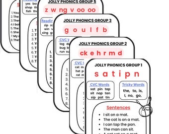 Phonics group 1 to 7 words list and reading practice