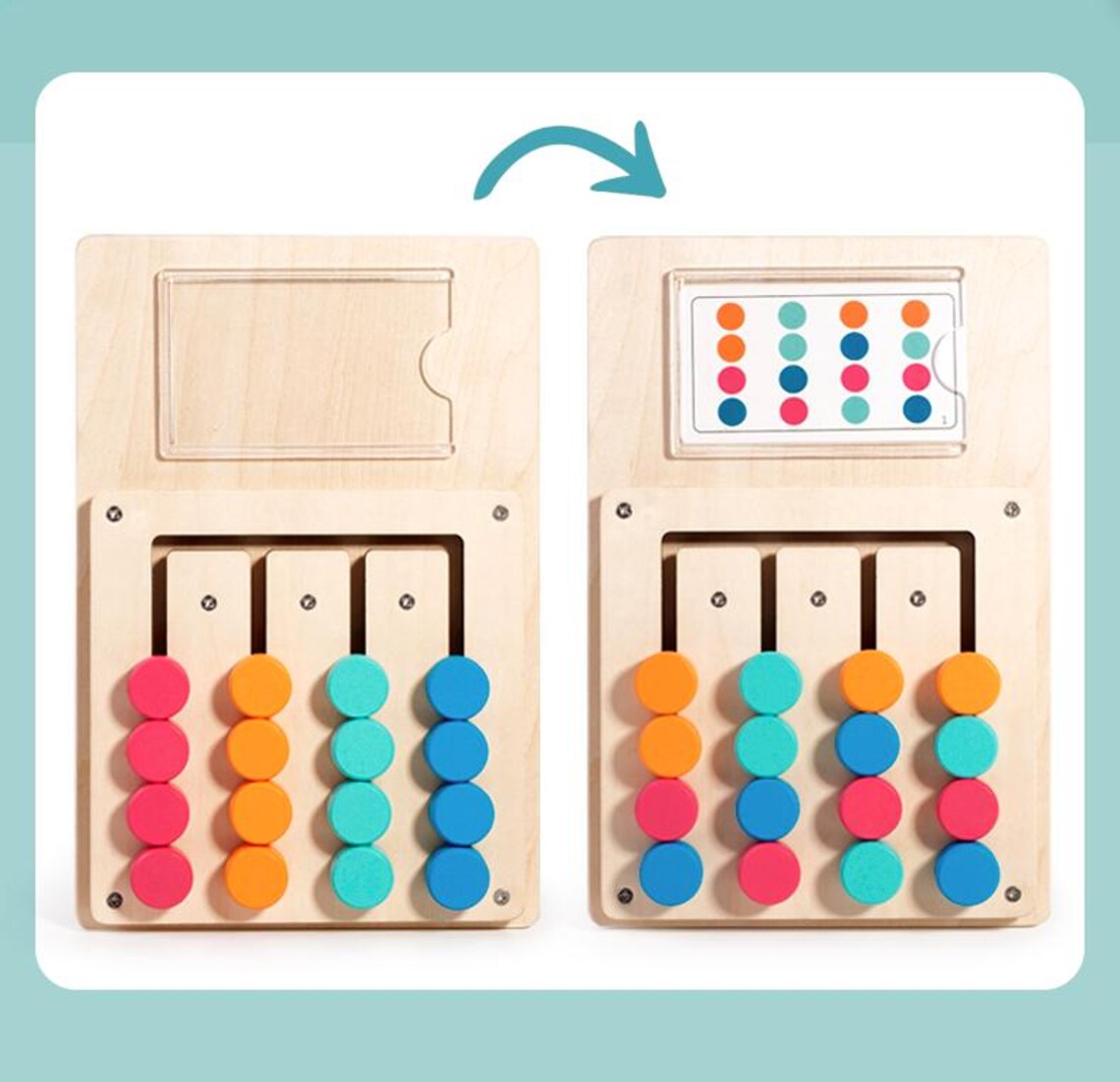Montessori Wooden Toy for Toddlers – Color Sorting Board – Fine Motor ...