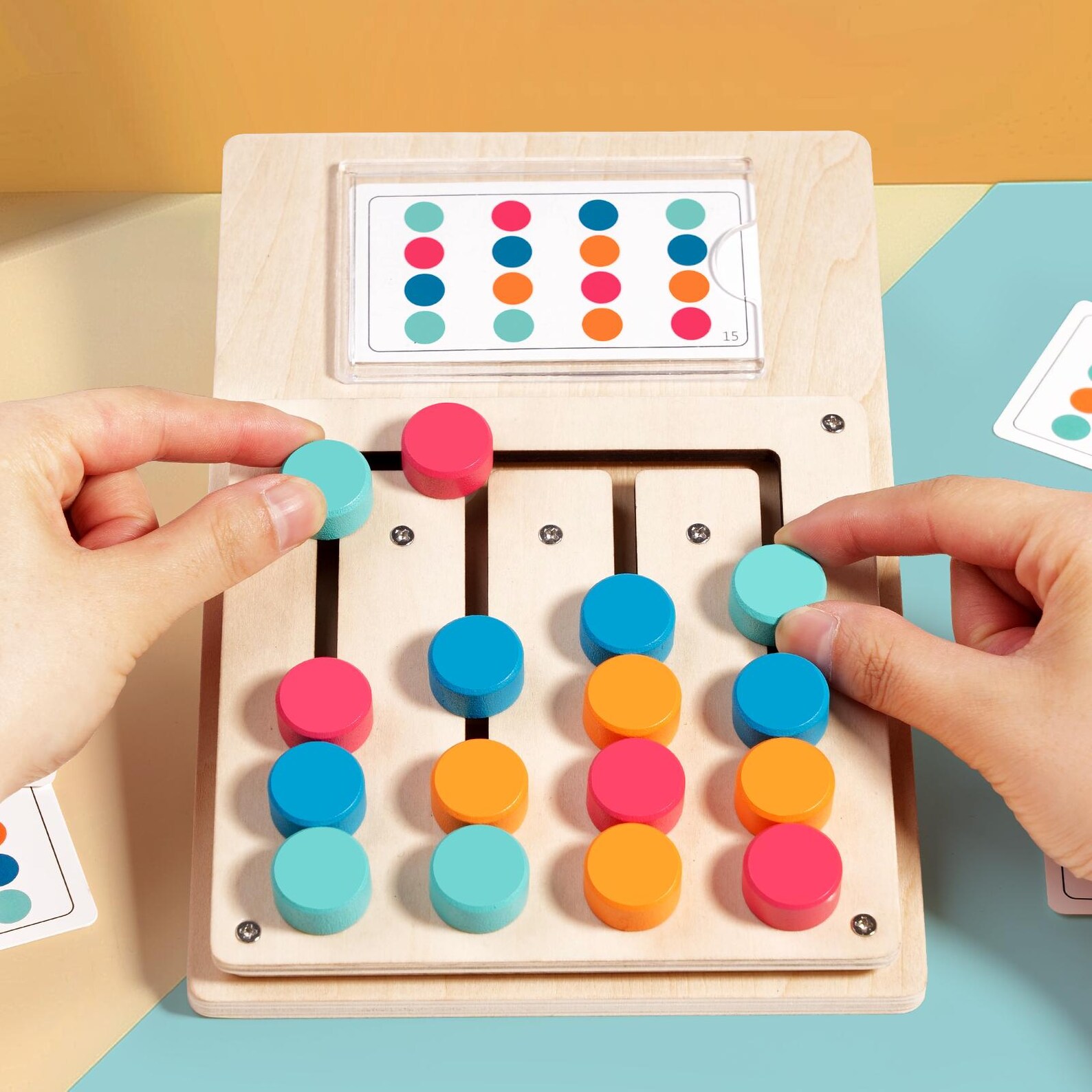 Montessori Wooden Toy for Toddlers – Color Sorting Board – Fine Motor ...