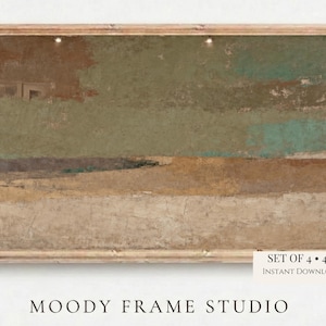 Abstract Frame TV Art | Neutral Gallery Set of 4 (Digital Download, Bonus Wallpapers )