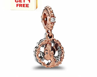 Silver Princess Tiana Dangle Charm,925 Sterling Silver Charm