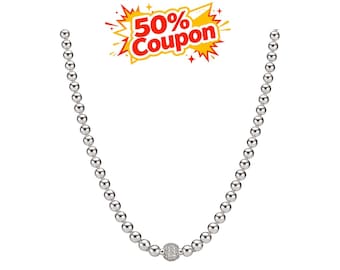 Beads And Pave Necklace, Hallmark S925 Ale-45cm