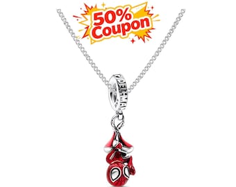Hanging Spider-Man Sterling Silver Necklaces Necklace-60cm