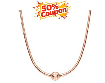Moments Rose Gold Plated Snake Chain Necklace With Pouch-45cm