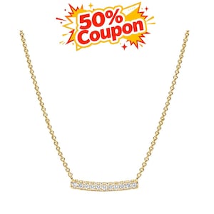 Timeless Pav茅 Single-Row Bar Collier Necklace,925 Sterling Silver Necklaces,Fits European Bracelets and Necklaces