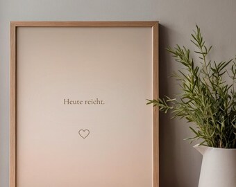 That's enough for today – Minimalist Poster | Digital Download | Beige Wall Decor | Self-Care Print | Peace & Mindfulness