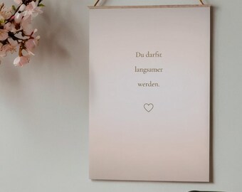 You're allowed to slow down | Minimalist poster | Self-care wall decor | Digital download | Printable poster | Beige wall art