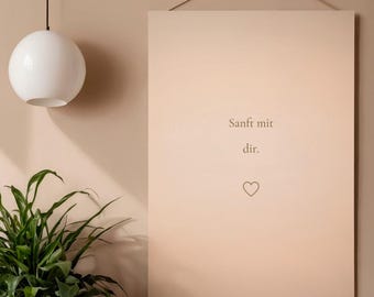 Gentle with you – Minimalist Poster | Digital Download | Beige Wall Decor | Self-Care Print | Mindfulness & Calm