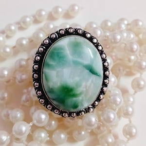 Hemimorphite Gemstone  Sterling Silver Handmade Oval Shape Ring Bezel Setting For Unisex