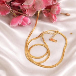 Handmade "20" Inc Flat Gold Plated Snake Chain Necklace Jewellery For Unisex