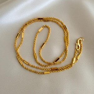 Handmade Gold Plated Station Snake Chain Necklace Jewellery-"20" Inc For Unisex