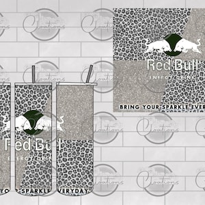 Leopardmönstrad röd tjur-tumbler med sjal