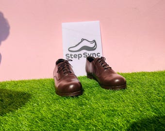 Bruine leren derby-schoenen – handgemaakte veterschoenen, elegant schoeisel voor bruiloften en formele kleding