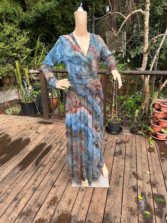 tie dye long sleeve maxi dress Long sleeve Maxi Dress Iced Tie dye