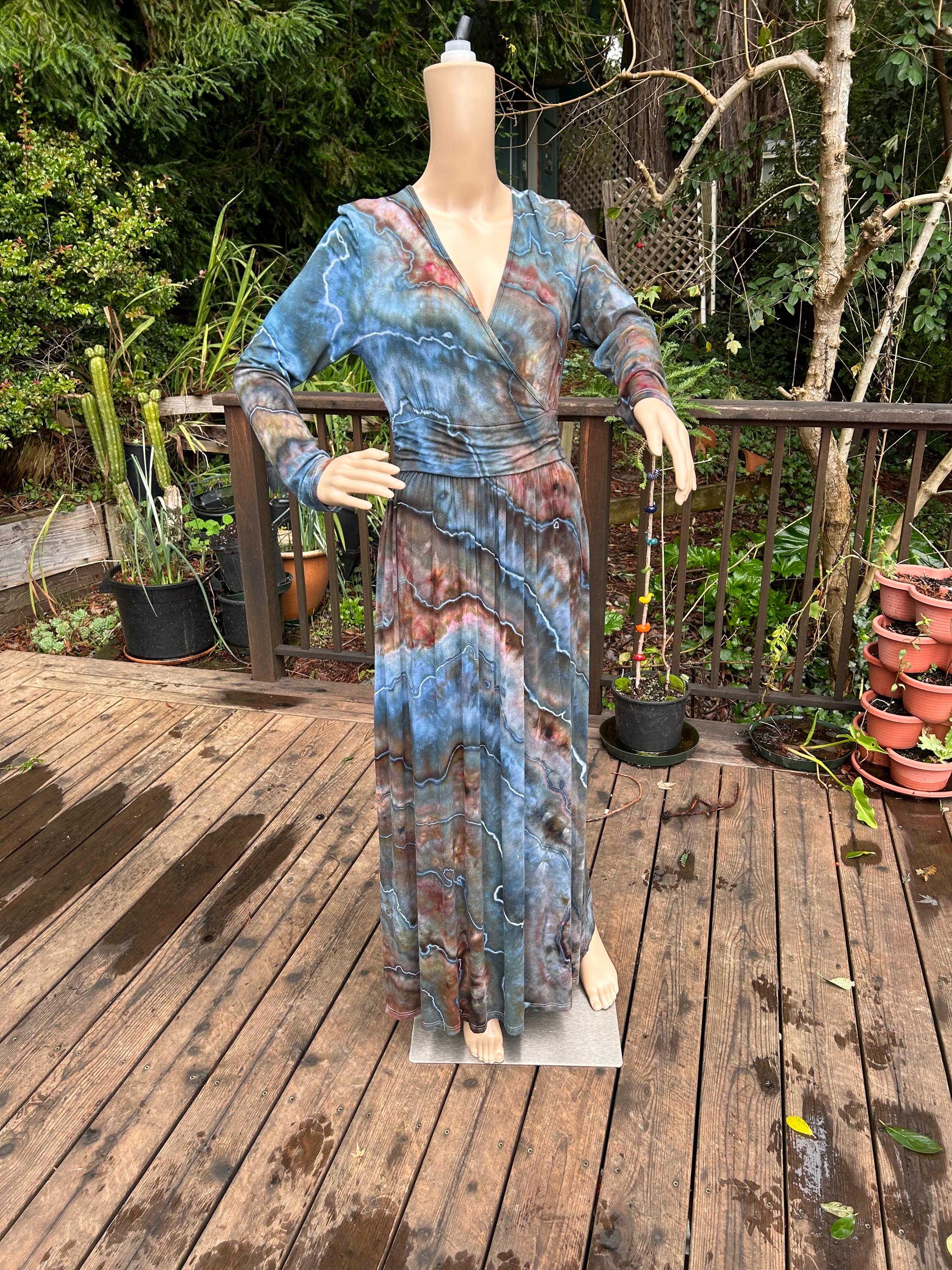 Long Sleeve Tie Dye Maxi Dress - Etsy