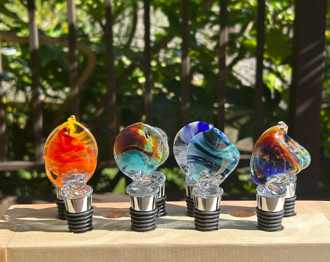 Hand Sculpted Glass Bottle Stopper