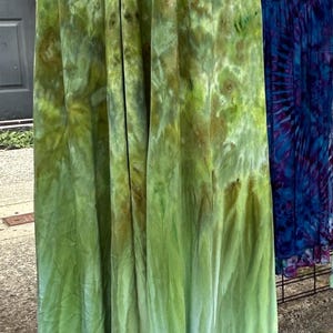 Backless Halter Dress Green Sunburst Design Tie dye